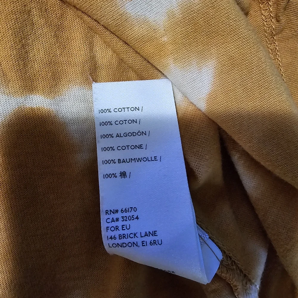 We The Free “Be Free” Tie-Dye Oversized Long Sleeve Tee- Small | Orange & White - Picture 6 of 6